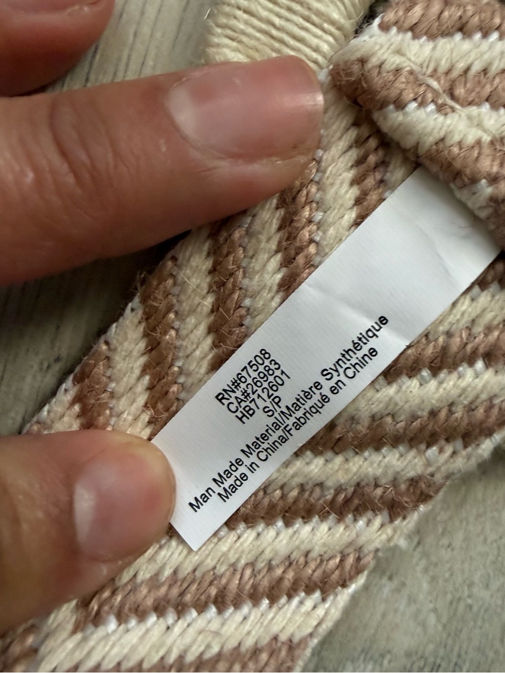 Haute Hippie Beige and Pink Chevron Wrapped-Buckle Belt size S - Picture 4 of 6